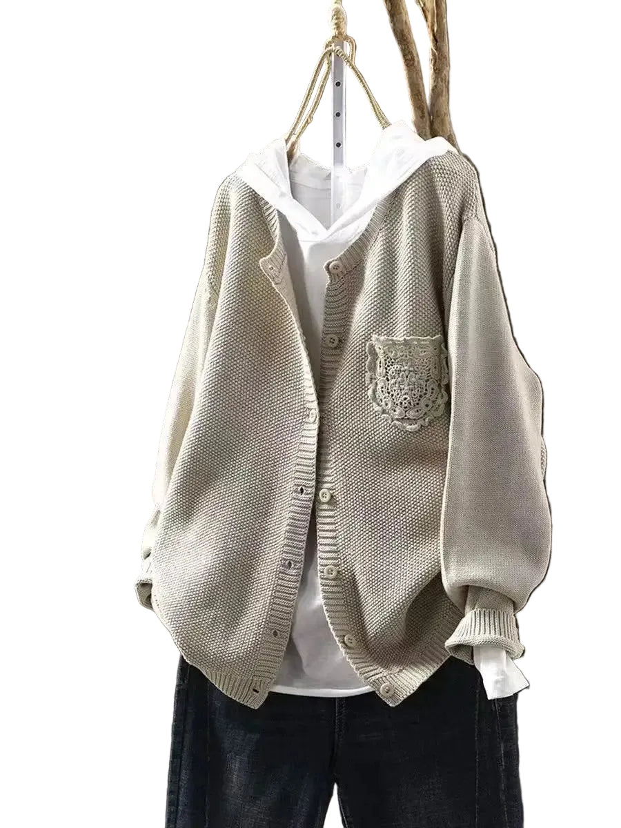 Dames Cardigan Met Kanten Details 0