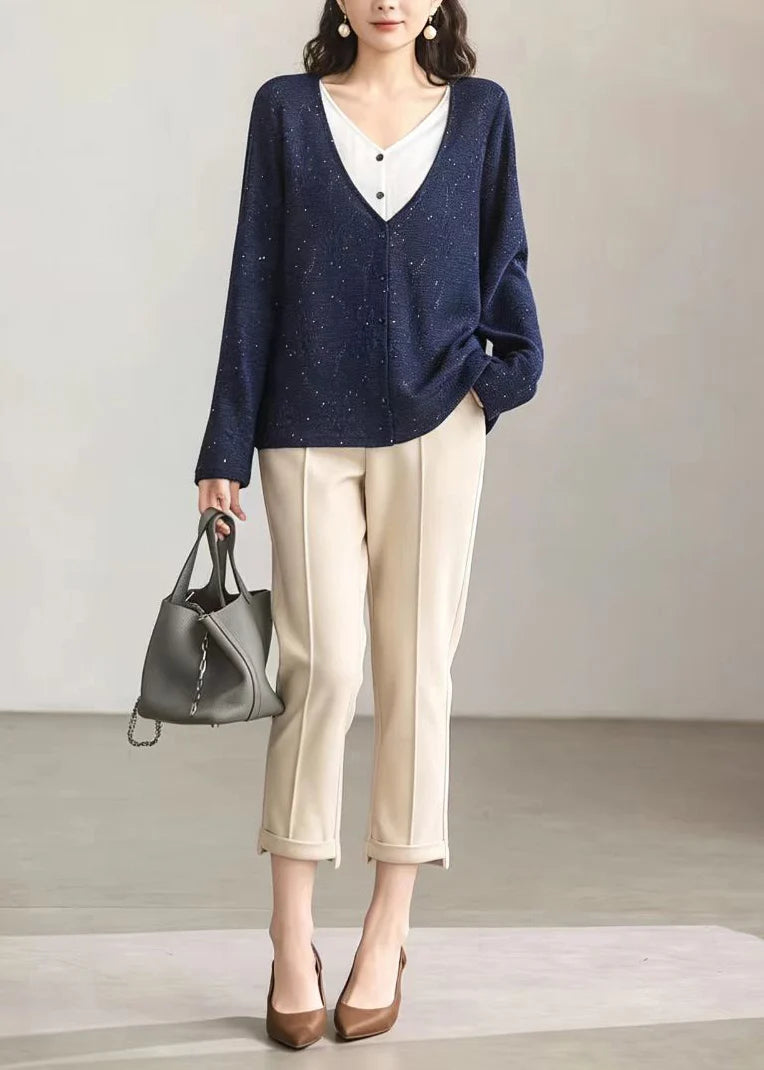Dames Cardigan V-hals Tweedelig Casual Design 2