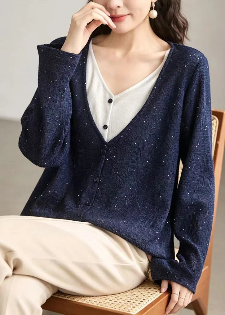 Dames Cardigan V-hals Tweedelig Casual Design 3