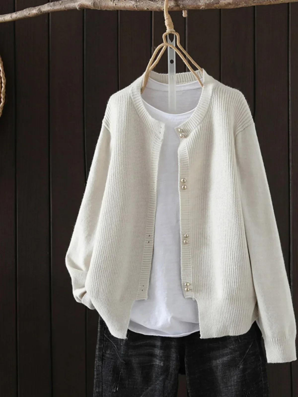 Dames Cardigan met Parelknopen 4