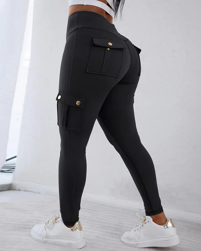 Dames Cargo Broek Hoge Taille Casual Slim Fit 3