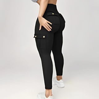 Dames Cargo Broek Hoge Taille Casual Slim Fit 8