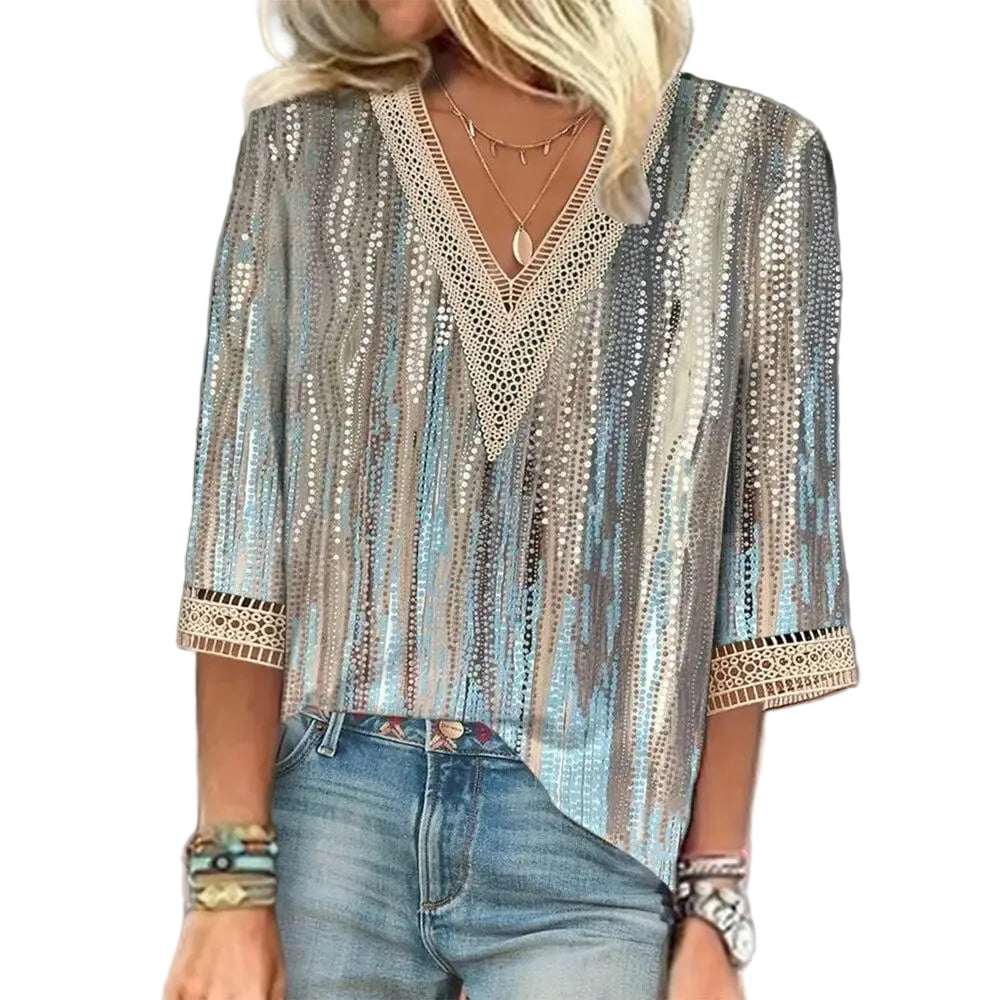 Dames Casual Blouse V-hals 0