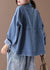 Dames Casual Denim Blauw Colbert met Staande Kraag 2