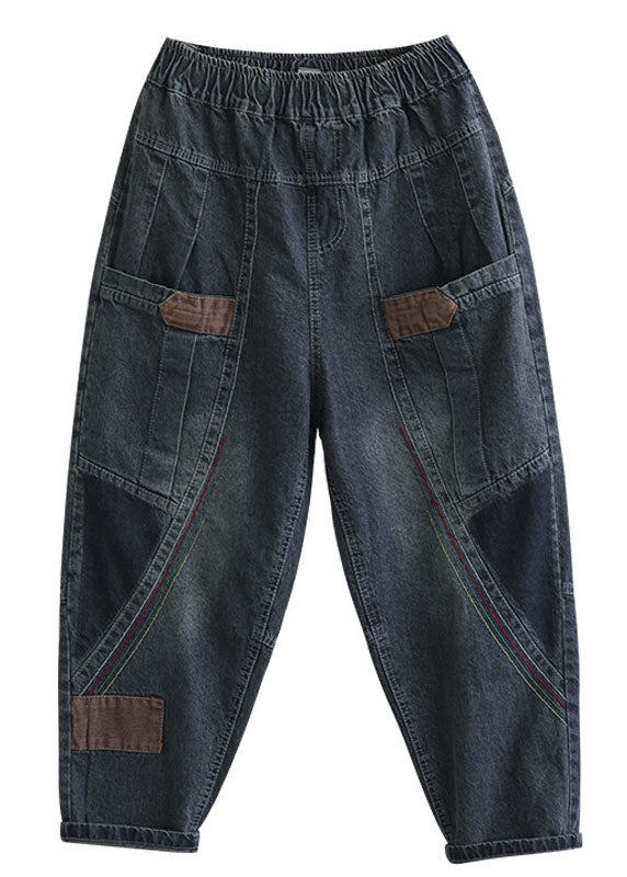 Dames Casual Denim Broek met Pockets en Patchwork 4
