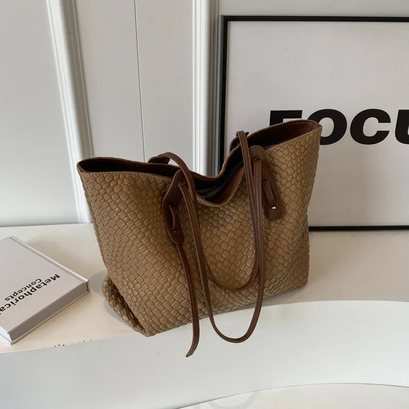 Dames Casual Gevlochten Schoudertas Kunstleer 6