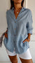 Dames Casual Overhemd Met Knoopsluiting en Losse Pasvorm 1