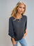 Dames Casual T-Shirt Met Knopjes en Textuur 1