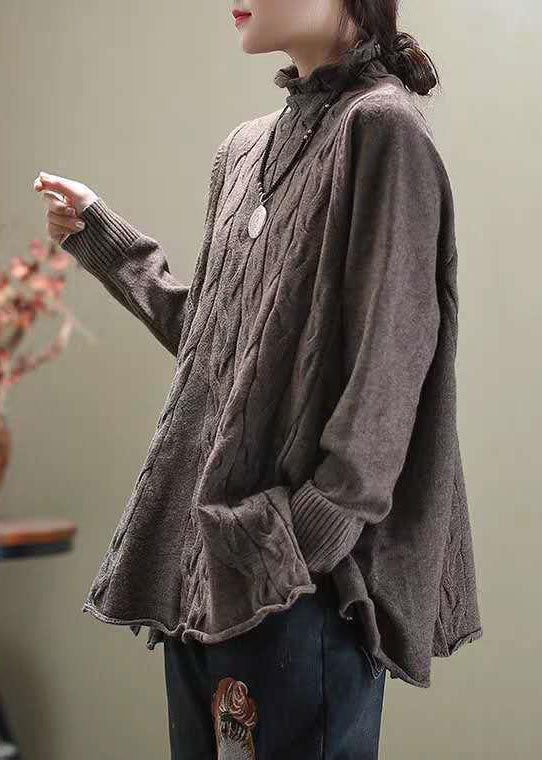 Dames Casual Trui met Col en Open Zijkanten 1