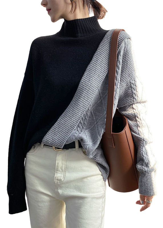 Dames Casual Trui met Patchwork Design 0