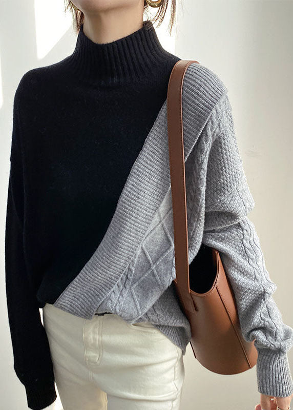 Dames Casual Trui met Patchwork Design 2