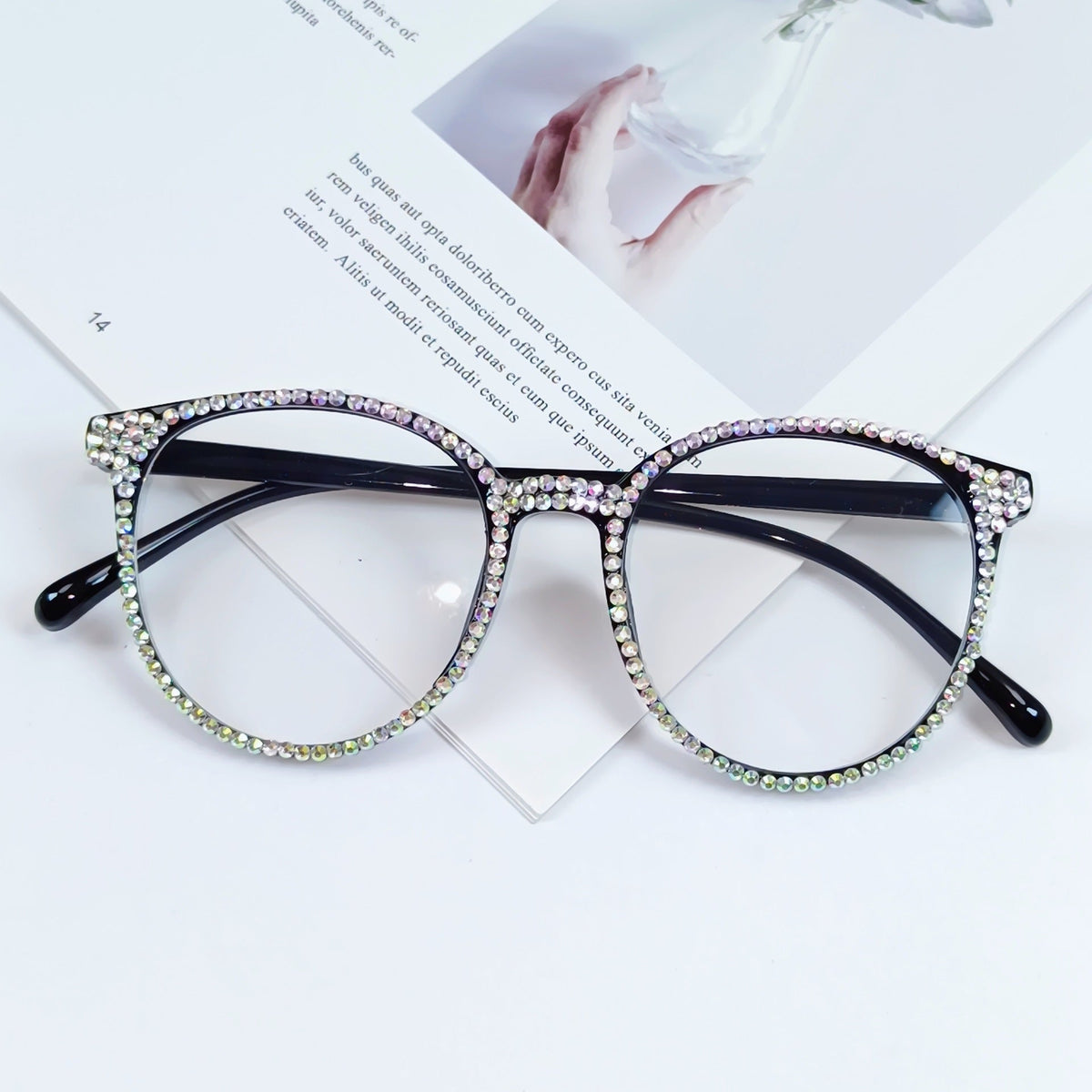 Dames Cat-Eye Bril met Strass Versieringen 0
