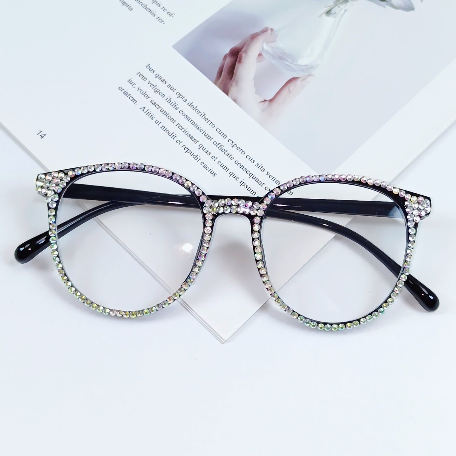 Dames Cat-Eye Bril met Strass Versieringen 0