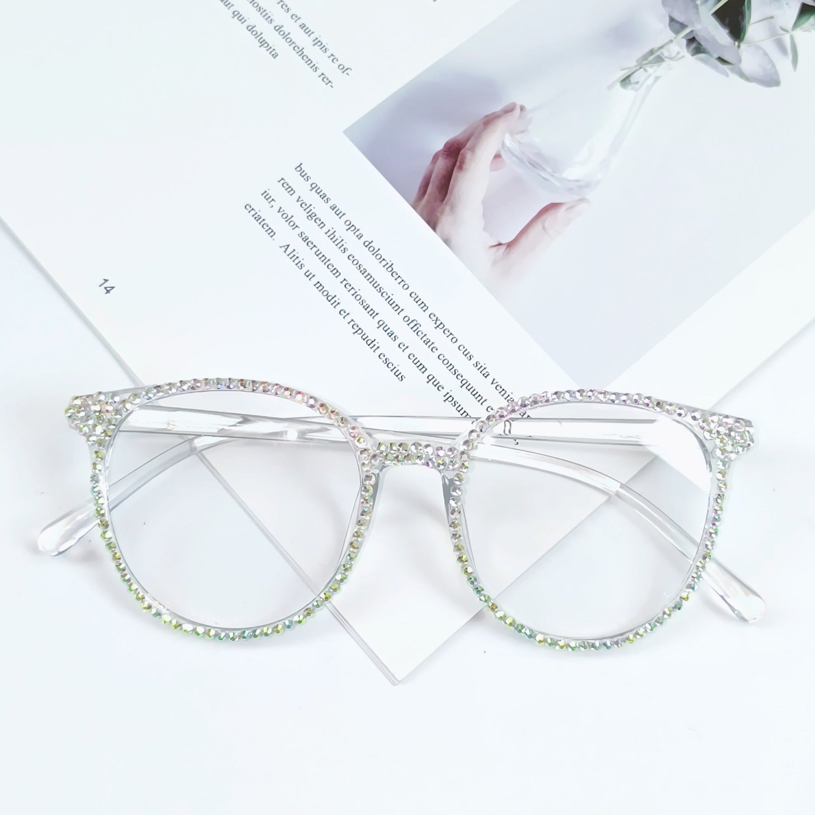 Dames Cat-Eye Bril met Strass Versieringen 8