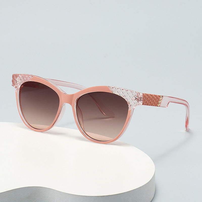 Dames Cat-Eye Zonnebril met Gestructureerd Frame 1