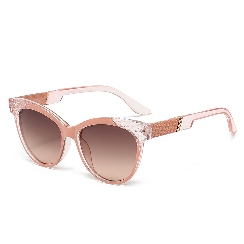 Dames Cat-Eye Zonnebril met Gestructureerd Frame 6