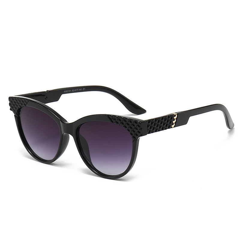 Dames Cat-Eye Zonnebril met Gestructureerd Frame 7