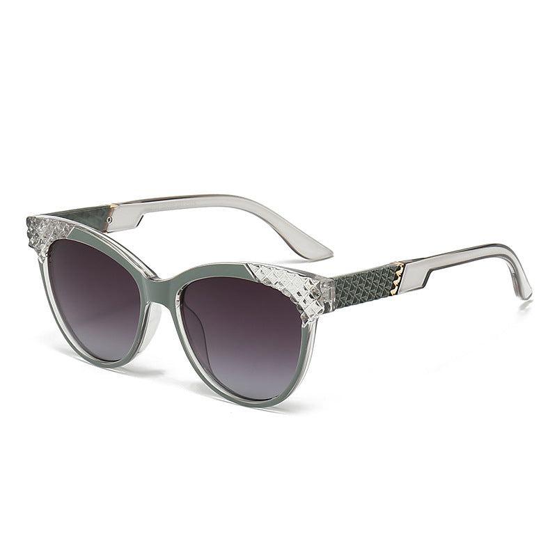 Dames Cat-Eye Zonnebril met Gestructureerd Frame 8