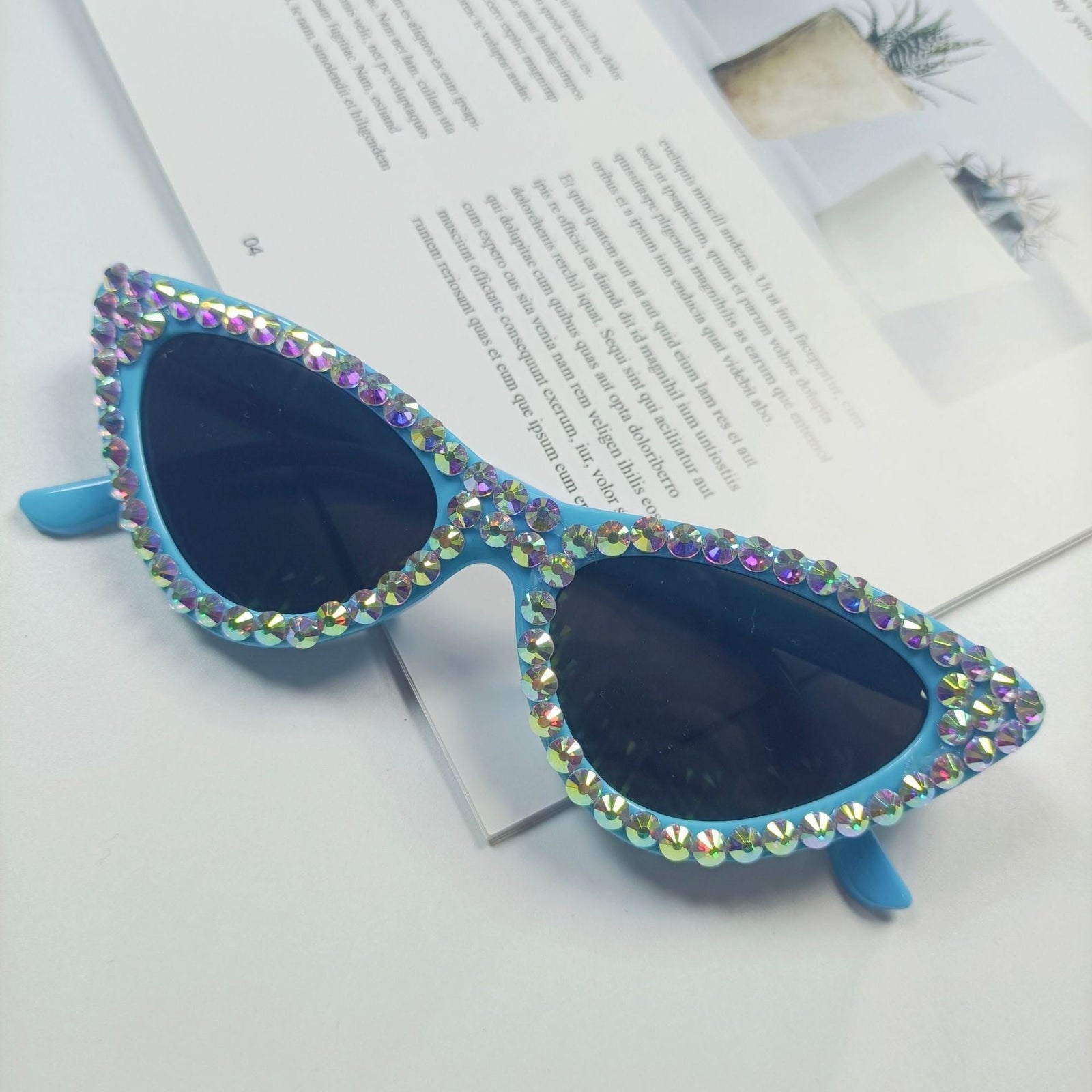 Dames Cat-Eye Zonnebril met Sprankelende Accenten 9