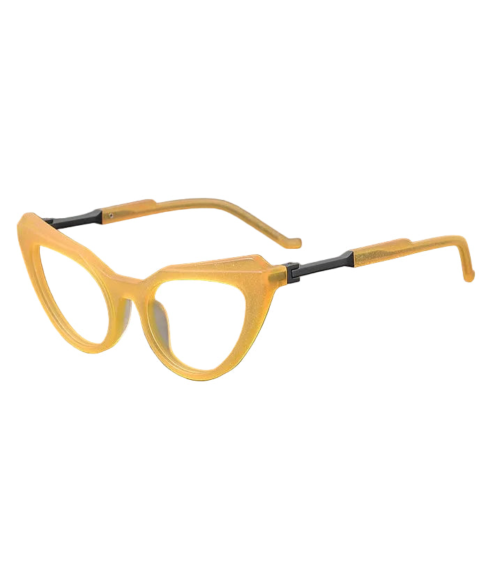 Dames Cat Eye Leesbril Geel 0
