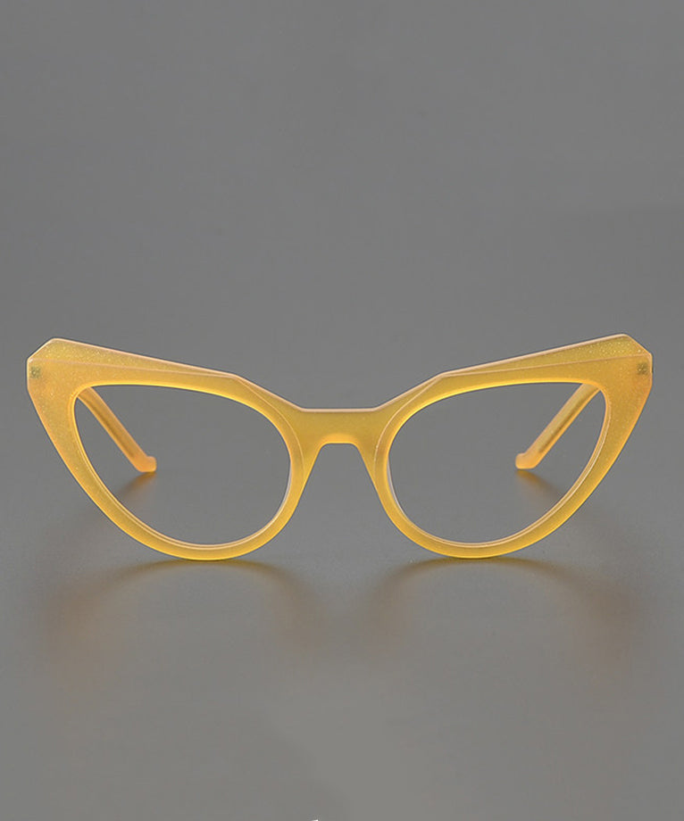 Dames Cat Eye Leesbril Geel 2