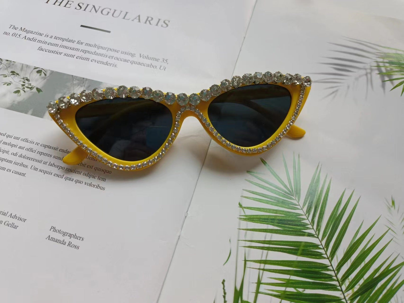 Dames Cat Eye Zonnebril met Strass Accenten 8