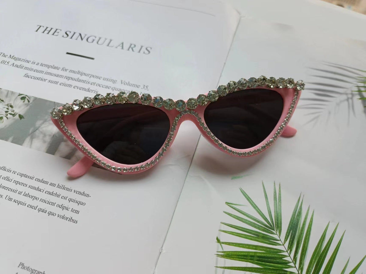 Dames Cat Eye Zonnebril met Strass Accenten 9