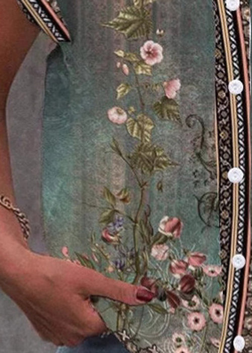 Dames Chiffon Overhemdtop met V-hals en Print 3