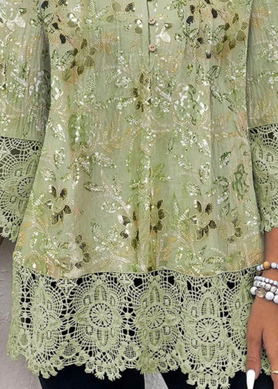 Dames Chiffon Shirt Top met V-hals en Print 3