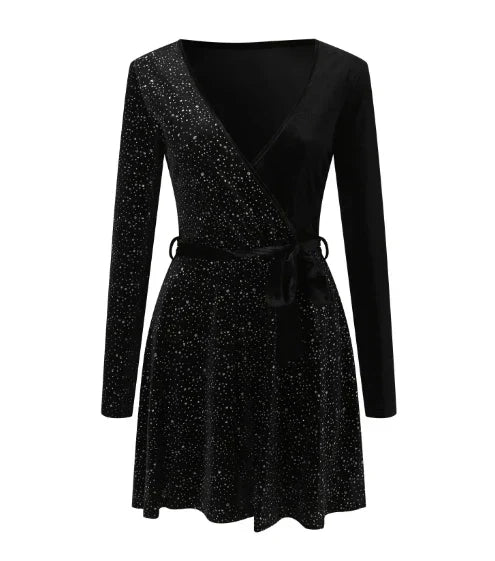 Dames Chique Jurk Met Paillettenrand Polyester 3