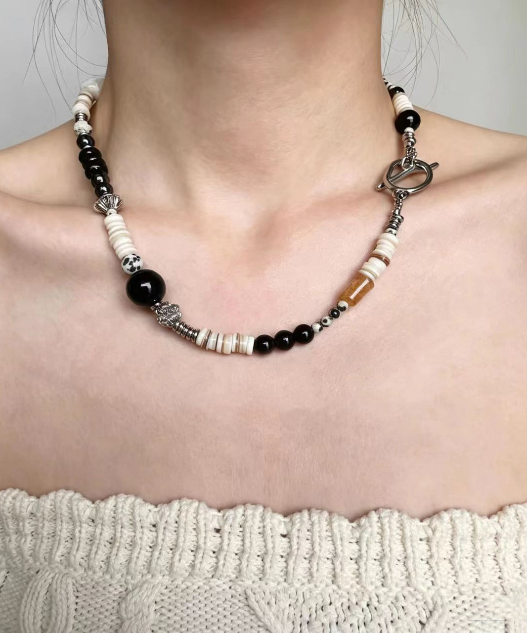 Dames Choker Natuursteen Boho Stijl 1