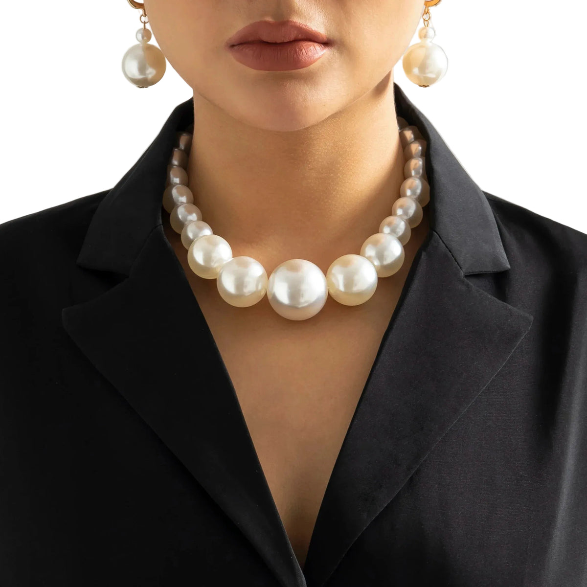 Dames Chokerset met Oversized Parels 0