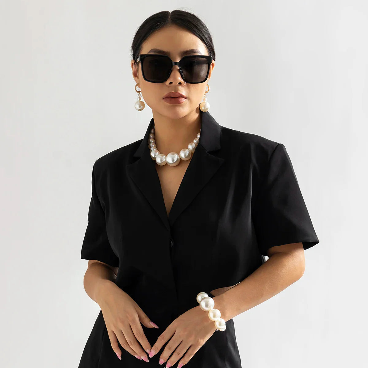 Dames Chokerset met Oversized Parels 3