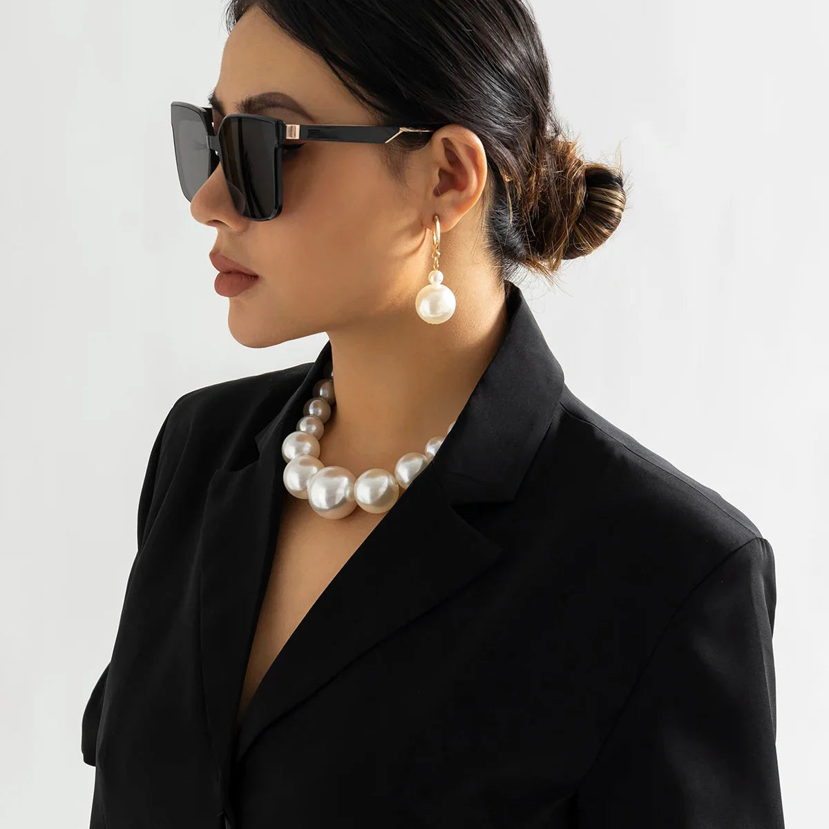 Dames Chokerset met Oversized Parels 4