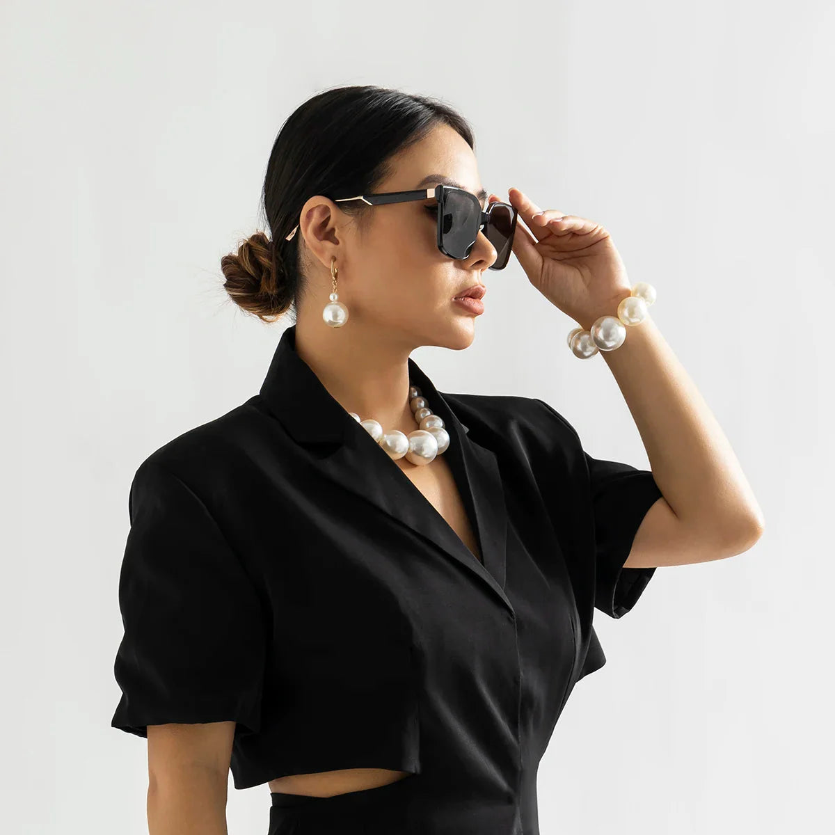 Dames Chokerset met Oversized Parels 5