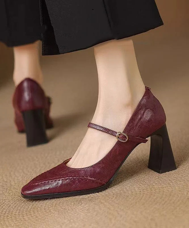 Dames Chunky High Heels met Gespband 0