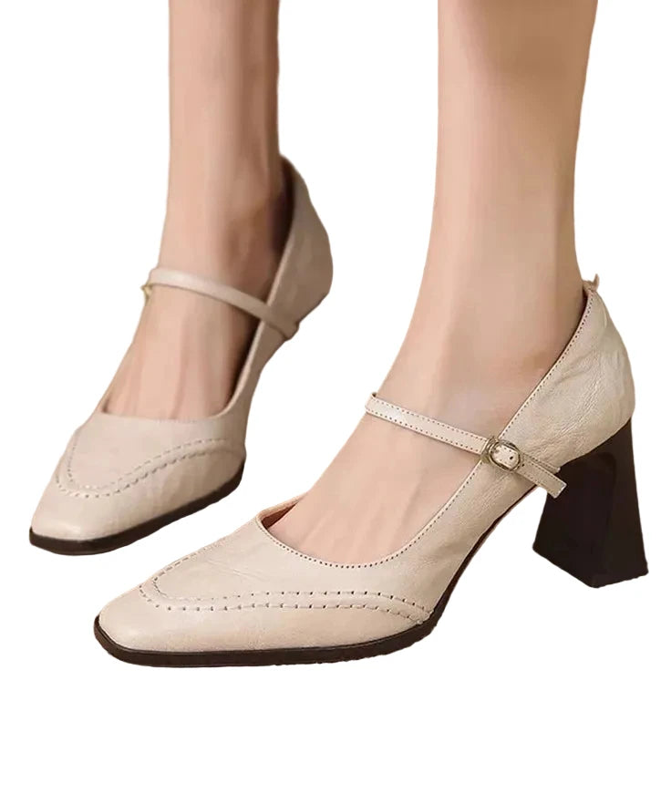 Dames Chunky High Heels met Gespband 2