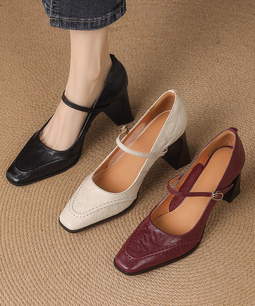 Dames Chunky High Heels met Gespband 4
