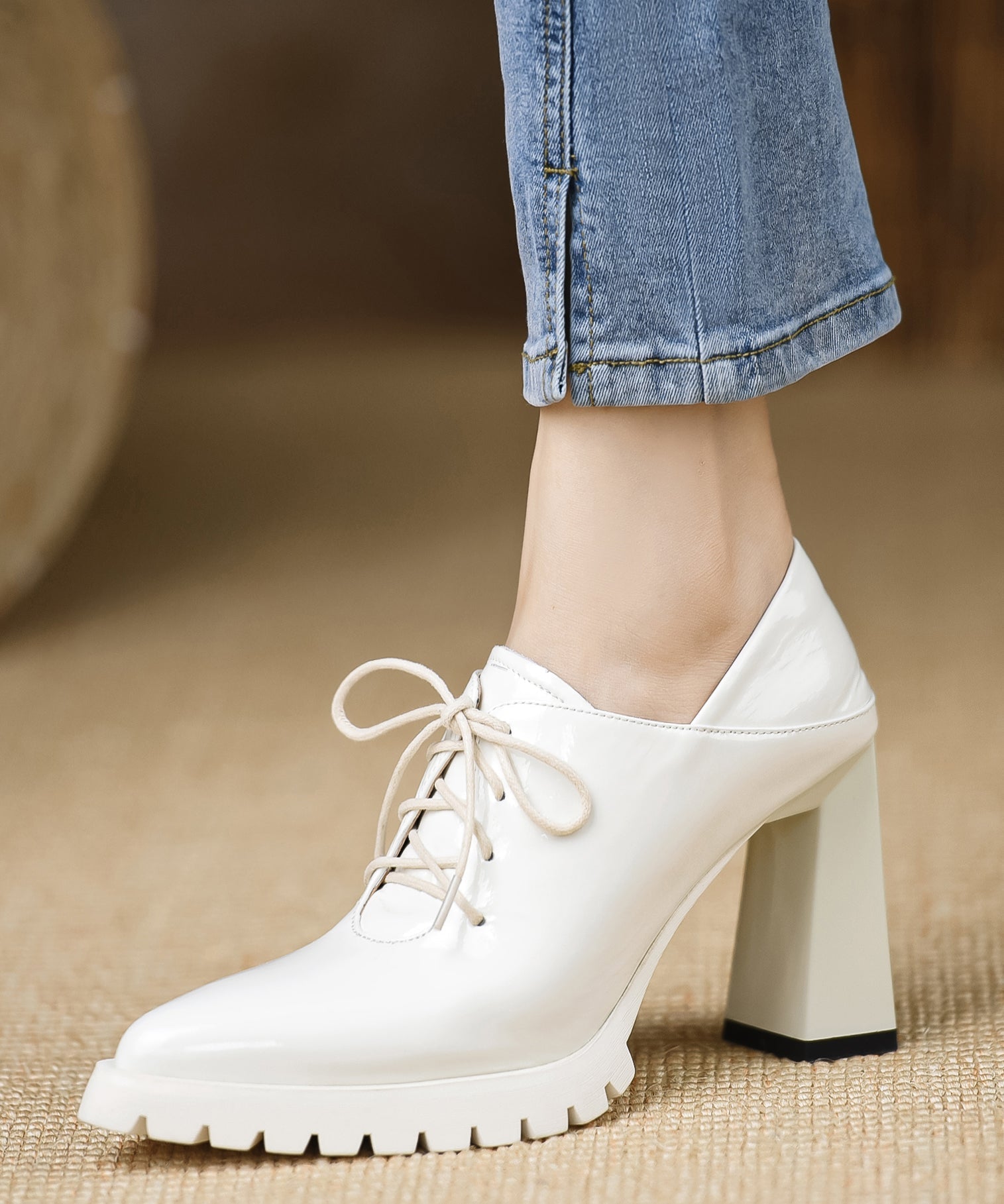 Dames Chunky Sandalen met Kruisbanden van Leer 2