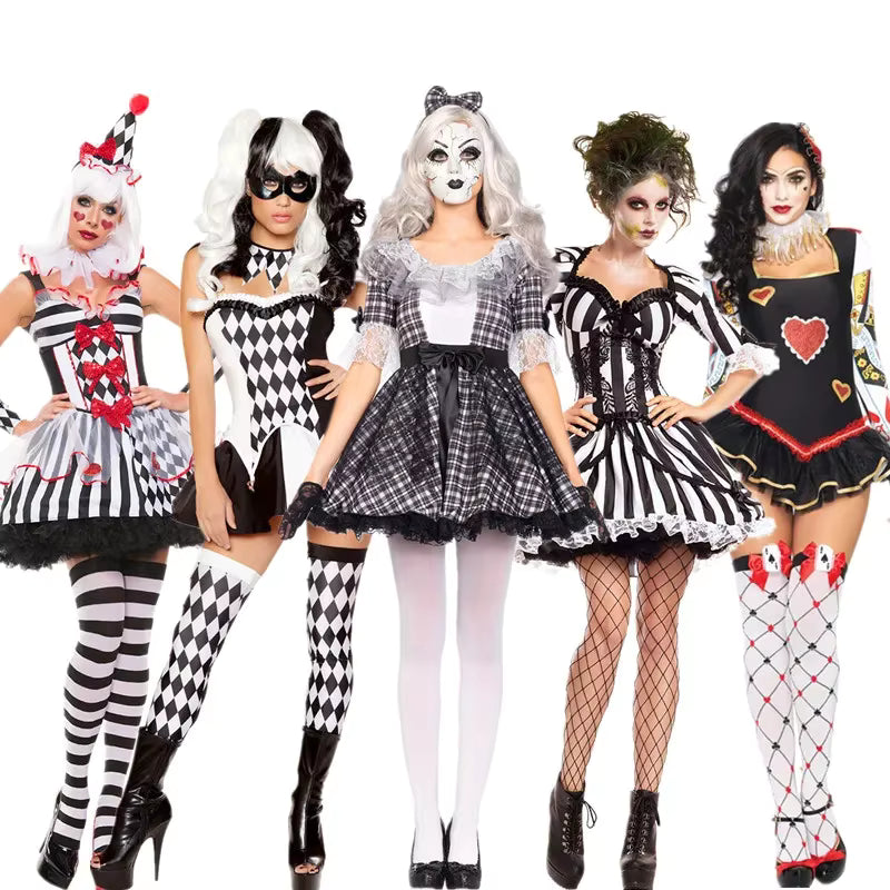 Dames Circus Kostuum Clown voor Halloween Feest 0
