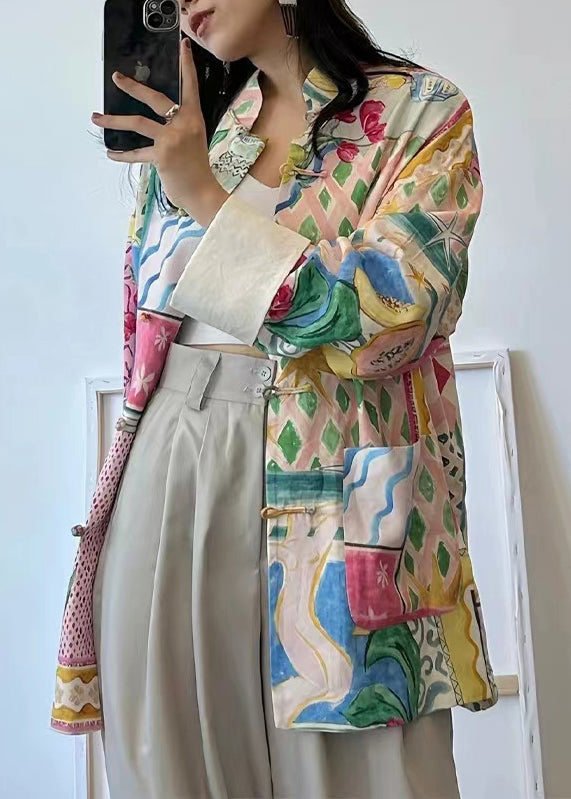 Dames Colorblock Print Top met Zakken 3