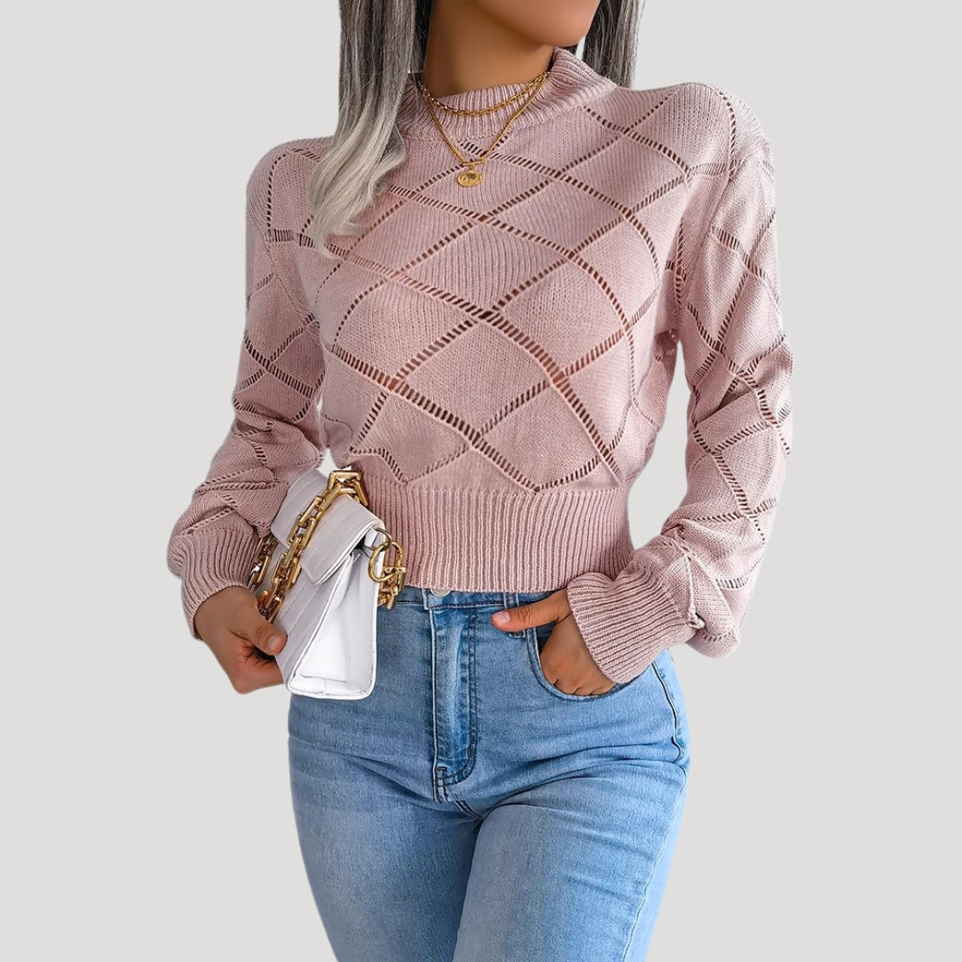 Dames Coltrui Met Hoge Halslijn Modieuze Gebreide Pullover 1