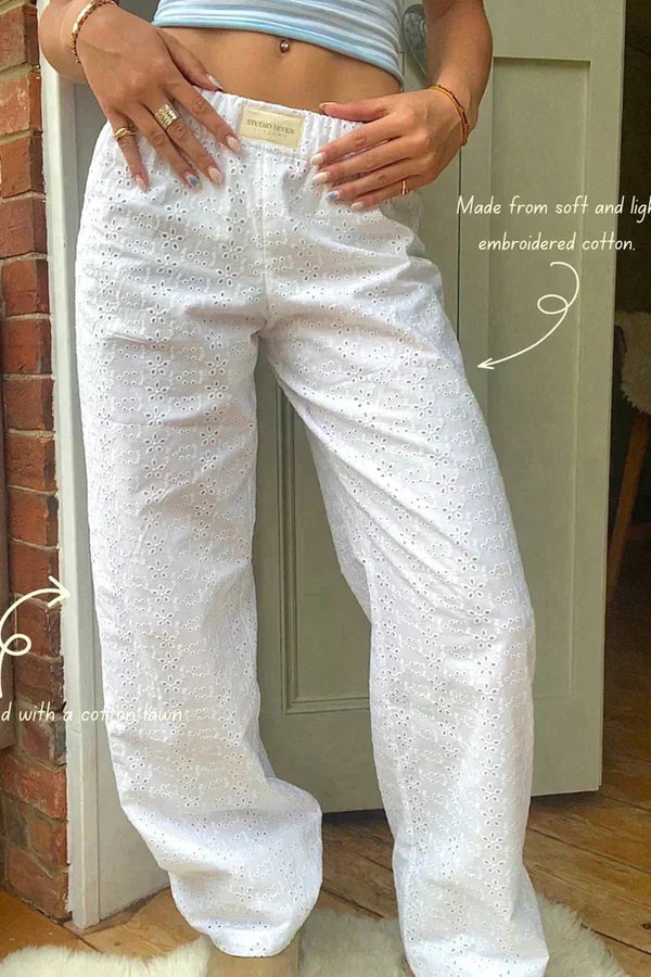 Dames Comfortbroek Casual Stijl Met Elastische Tailleband 8