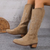 Dames Cowboy Enkellaarsjes Knielang Met Klassiek Design 4