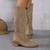Dames Cowboy Enkellaarsjes Knielang Met Klassiek Design 9