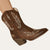 Dames Cowboylaarzen Korte Westernstijl Imitatieleer met Pluchen Voering 1