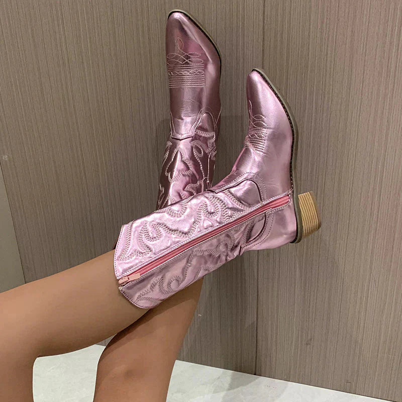 Dames Cowboylaarzen Metallic Stijl voor Elke Gelegenheid 1