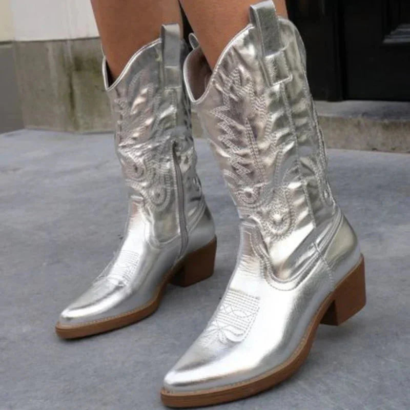 Dames Cowboylaarzen Metallic Stijl voor Elke Gelegenheid 6