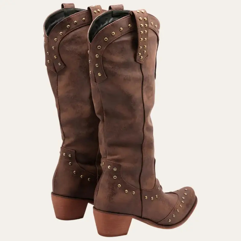 Dames Cowboylaarzen Westernstijl Imitatieleer met Spitse Neuzen en Decoratieve Studs 2