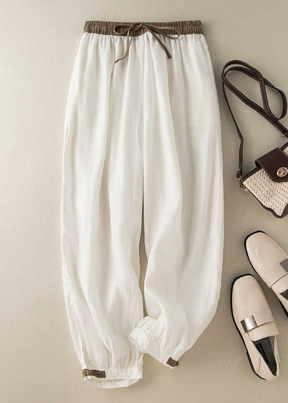 Dames Crop-Broek Casual Met Strikceintuur 2